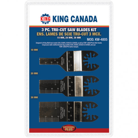 King Canada - 3 PC. TRU-CUT SAW BLADES KIT - MODEL: KW-4805