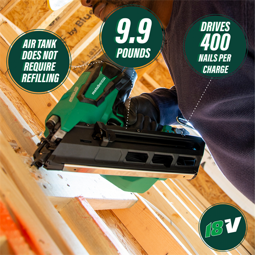 Metabo HPT - 18V 3-1/2 Inch 30° Paper Strip Framing Nailer with FREE Extra Battery - Model: NR1890DCS