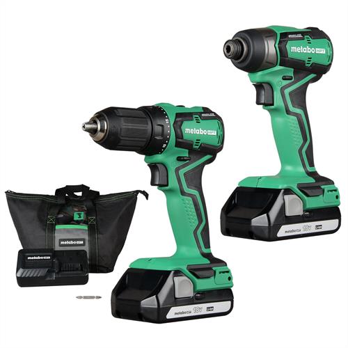 Metabo HPT - 18V Sub-Compact Driver Drill/Impact Driver Combo Kit with FREE 18V 3.0 AH Battery - Model: KC18DDXb